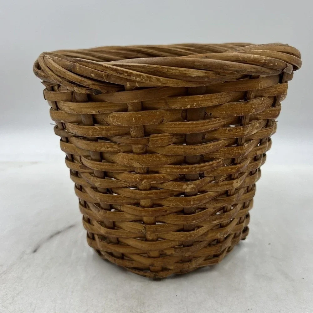 Craven Woven Wicker Basket Planter Sleeve Brown Boho Farmhouse 7 Inch